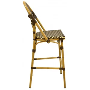 mobiliario-contract-taburete alania aluminio ratan marron y crema 4 2